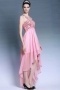 Chic Sequins Halter Asymmetric Pink Short Formal Dress