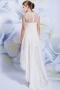 Modern Ivory Chiffon Jewel Embroidery Evening Dress with Cap Sleeves