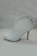 Stylish White Rivets Ankle Boots