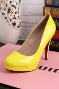Simple Design Candy Yellow Platform Heels