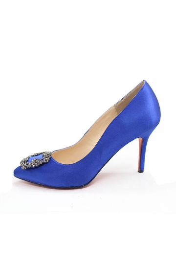 Elegant Royal Blue Rhinestones High heels