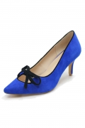 Royal Blue Suede Bow High heels