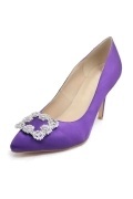 Elegant Purple Rhinestones High heels