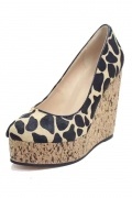 Leopard Peep Toe Wedge High heels