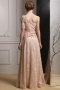 One Shoulder A-line Lace Long Champagne Evening Dress