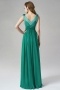 V Neck Sleeveless Chiffon Floor Length Green Evening Dress