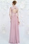 Simple A-line Bateau Chiffon Long Pink Evening Gown