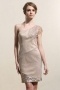 Elegant One Shoulder Sheath Champagne Short Prom Dress