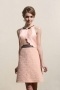 Chic Jewel Satin Sleeveless A-line Pink Cocktail Dress