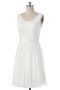 Simple Sleeveless Chiffon A-line Knee Length Formal Bridesmaid Dress