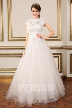 A Line Floor Length Princess Tulle Bridal Dress