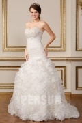 Sweetheart Mermaid Ruching & Beading Tulle Wedding Dress Online