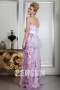 Persun Color Block Sash Print Chiffon Formal Evening Dress