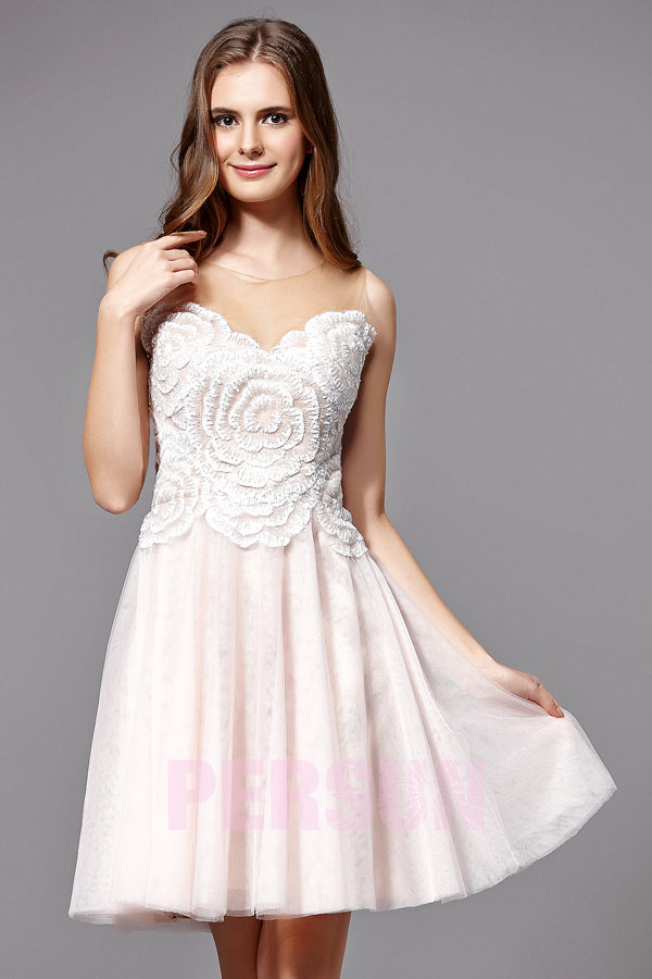 petite robe bal vintage bicolore bustier à motif floral