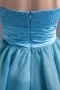 Gorgeous Sweetheart Blue Knee Length Flower Organza Formal Bridesmaid Dress
