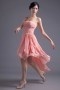 Elegant A Line Strapless Beading Pleated High low Short Cocktail Dress