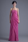 Noble Strapless Beaded Ruching Wraped Floor length Formal Bridesmaid Dress