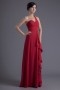 Chic One Shoulder Red Ruffles Empire Formal Bridesmaid Dress