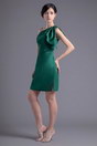 Chic Green One Shoulder Ruffles Knee Length Formal Bridesmaid Dress