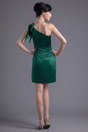 Chic Green One Shoulder Ruffles Knee Length Formal Bridesmaid Dress