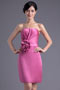 Beautiful Sheath Pink Strapless Knee Length Formal Bridesmaid Dress