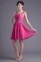 A line Square Neck Empire Pleated Ruched Chiffon Short Formal Bridesmaid Dress