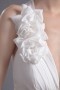 Sexy A line Deep V neck Empire Handmade Flower Chiffon Long Formal Bridesmaid Dress