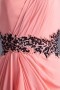 One shoulder Lace Applique Beaded Swing Pleated Wraped Chiffon Floor length Evening Dress