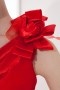 One shoulder Handmade Flower Hip Wraped Fishtail Taffeta Trailing School Formal Dress