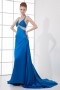 Sexy and Elegant A line V neck Hollow Beading Fishtail Trailing Formal Dress