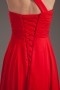 Jeweled Ruched One Shoulder Empire Chiffon Red Evening Dress