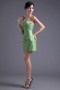Elegant Sweetheart Column Taffeta Green Flower Formal Bridesmaid Dress