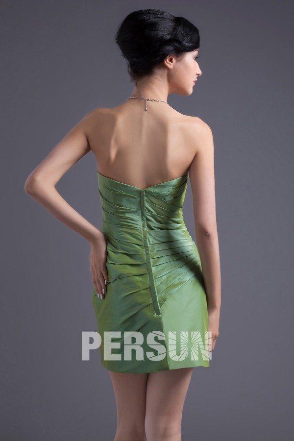 Elegant Sweetheart Column Taffeta Green Flower Formal Bridesmaid Dress