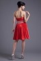Sweetheart Beading Ruching A line Attractive Elastic Woven Satin Formal Bridesmaid Dress