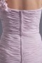 Modern Column One Shoulder Chiffon Pink Beading Formal Bridesmaid Dress
