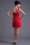 Chic Column Taffeta One Shoulder Mini Red Ruching Formal Bridesmaid Dress
