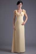 V Neck Pleats A Line Marvellous Chiffon Bridesmaid Dress