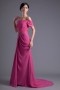 Off The Shoulder Beading Ruching Lace A line Spectacular Chiffon Formal Bridesmaid Dress