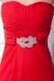 Noble Strapless Backless Ruched Beaded Brooch Chiffon Formal Dress