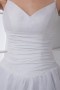 Spaghetti Straps Ruffles Sweetheart Tea Length Formal Bridesmaid Dress in Chiffon