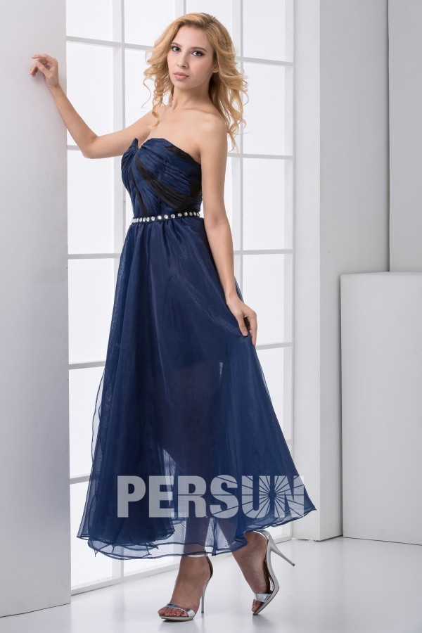 Flowing Sweetheart Strapless Ruched High low Split Chiffon Cocktail Dress