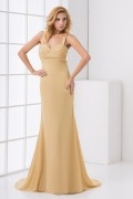 Sexy Backless Straps Sweetheart Ruched Chiffon Formal Bridesmaid Dress