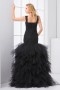 Elegant Straps Ruched Tiers Tulle Evening Dress