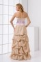 Strapless Pick Up Skirt Bowknot Taffeta Formal Bridesmaid Dress