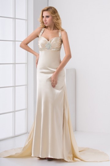 golden backless formal dress