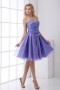 Sweetheart Strapless Beaded Bow Organza Knee Length Cocktail Dress