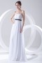 Plain Strapless Pleated Sash Empire White Chiffon Formal Bridesmaid Dress