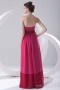 Contrast Red Strapless Pleated Empire Chiffon Formal Bridesmaid Dress