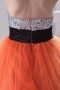 Sexy Halter Deep V neck Sequined Empire Tulle Prom Dress