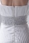 Chic V Neck Satin White Sequins Long Formal Bridesmaid Dress